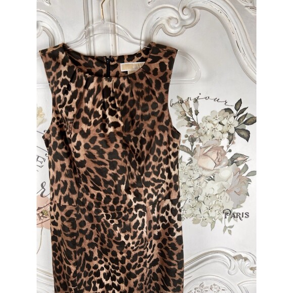 Michael Kors Shesth Dress Animal Print Sleeveless Size 2 - Picture 6 of 12